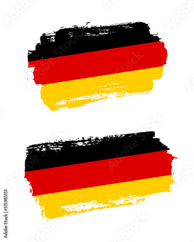 Set of two creative brush painted flags of Germany country with solid background