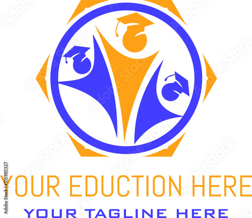 Creative eduction logo design.Vector illustration. photo