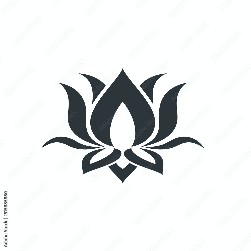 illustration of lotus, flower, vector art.