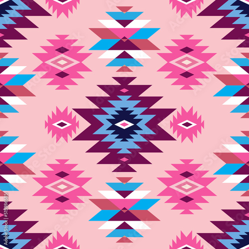 Colorful tribal boho mexican geometrical print. Abstract seamless aztec, mayan, navajo, latino pattern Ethnic hipster background indian, american, asian texture. Vector illustration