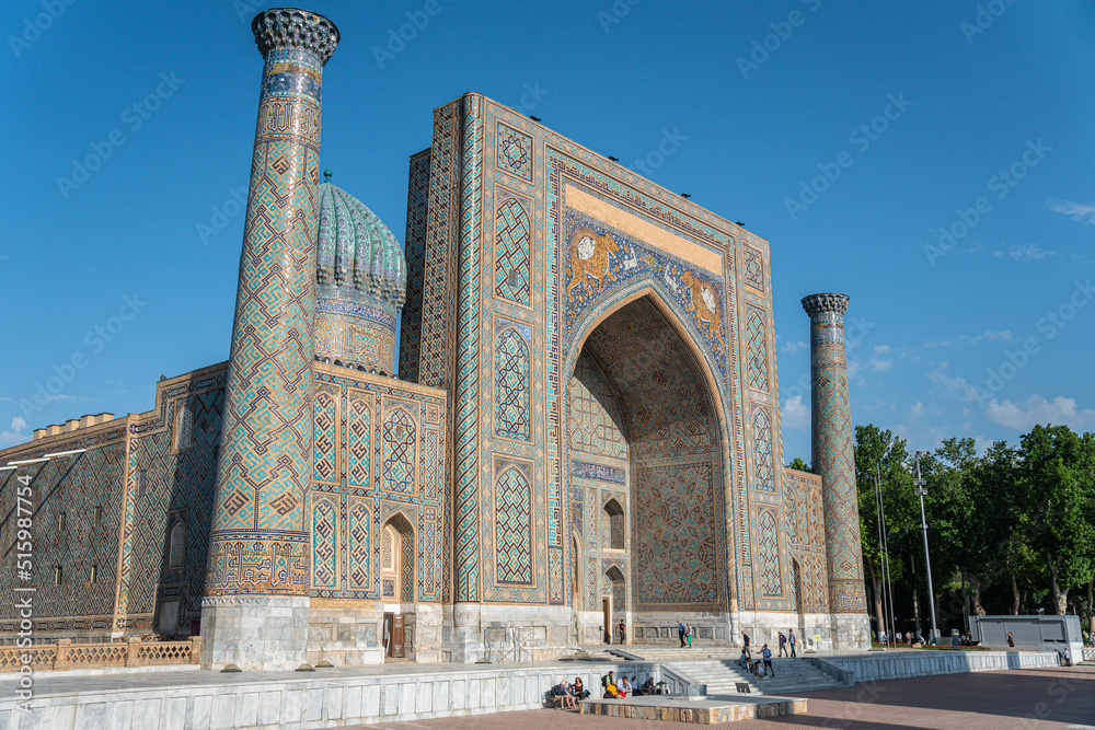 Registan square, mosques and madrasahs of asia, architecture of Samarkand, asia, Uzbekistan