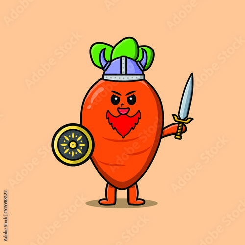 Cute cartoon character Carrot viking pirate