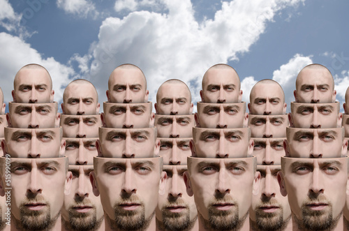 Surrealistic portrait of a man. Digital collage 