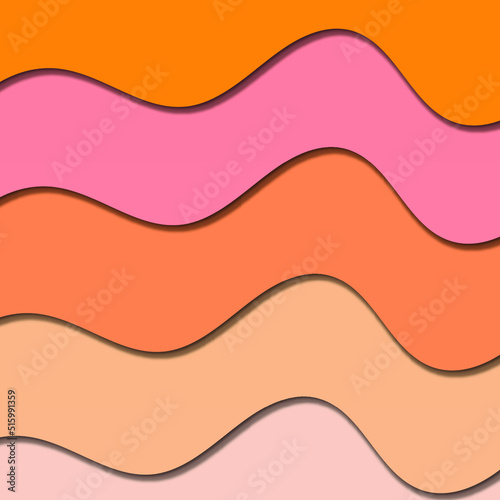 abstract background with waves orange and pink color