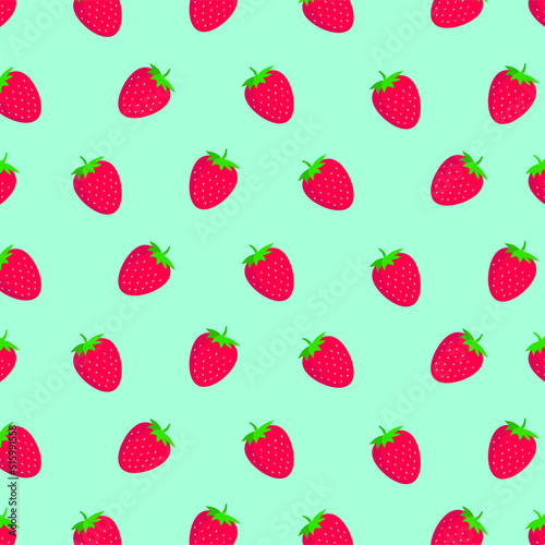 Fruit pattern.Cute fresh mix fruits Strawberry isolated on white background.Design for print screen backdrop tile wallpaper.Summer concept. Vector seamless pattern with strawberries. Great for fabrics