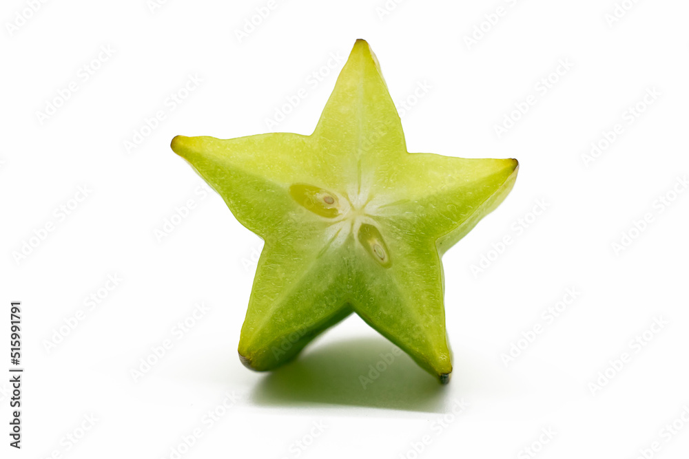 Fototapeta premium Star fruit or carambola on white background.
