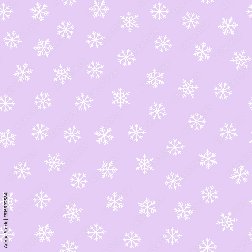 Violet seamless pattern with white snowflakes. Violet seamless pattern with white snowflakes.