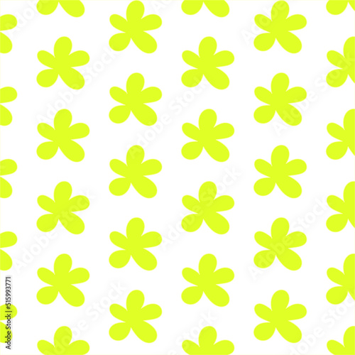 seamless pattern with yellow flowers on white background