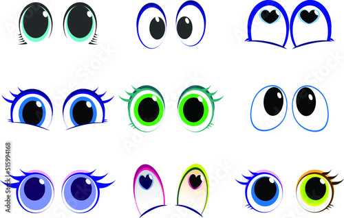 Set Cartoon Eye In Vector High quality original trendy vector set of 3d cartoon eyes.
