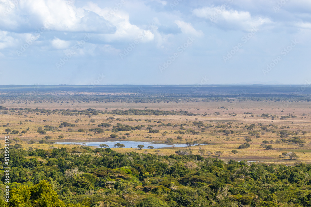 Isimangaliso Wetland Park landscape, South Africa. Beautiful panorama from South Africa.
