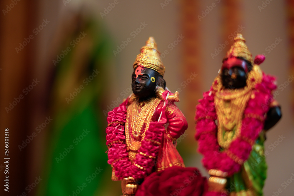 Fototapeta premium God and Goddess Vitthal Rakhumai Statue in hinduism