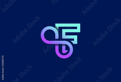 Infinity Logo,  Letter F  with Infinity combination, suitable for technology, brand and company logos design. vector illustration