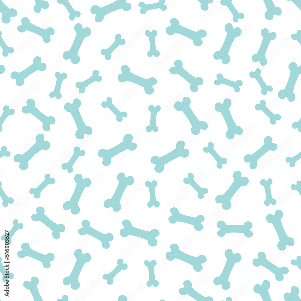 Blue bone treat seamless pattern.