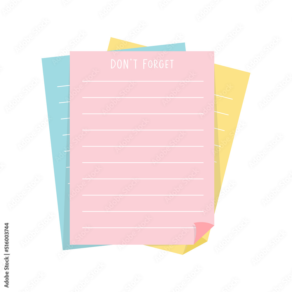 Cute paper notes. Stationary set. Scrapbook notes and cards.Printable planner stickers. To Do List note. Template for your message. Decorative planning element. Vector illustration. Cute paper notes. Stationary set. Scrapbook notes and cards.Printable planner stickers. To Do List note. Template for your message. Decorative planning element. Vector illustration.
