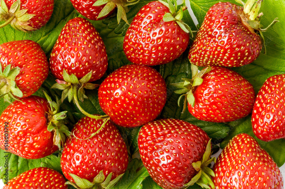 strawberries top view strawberries top view
