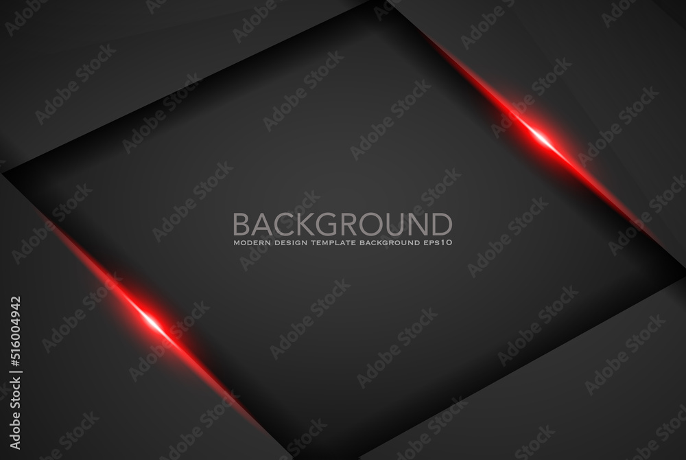 abstract metallic red black frame layout modern tech design template background , Black and red background. Vector graphic template design