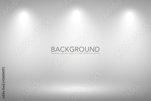 Product Showscase Spotlight Background - White Clear Photographer Studio in Round Cylindrical Platform - Light Scene for Modern Clean Minimalist Design, Wide-screen in High Resolution photo