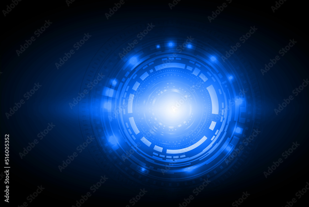 Vector illustration white gear wheel on circuit board, Hi-tech digital technology and engineering, digital telecoms technology concept, Abstract futuristic- technology on blue color background