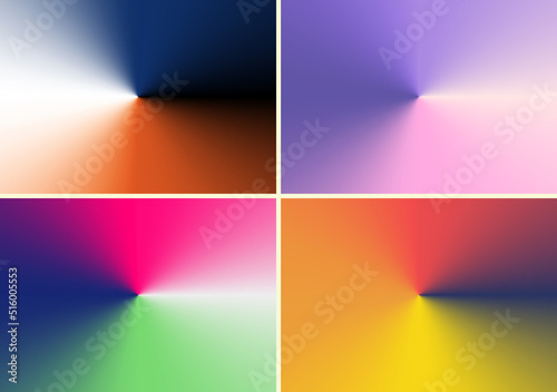 Set of conical gradient radial glossy background photo