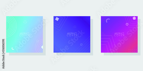 set of three gradient post banners