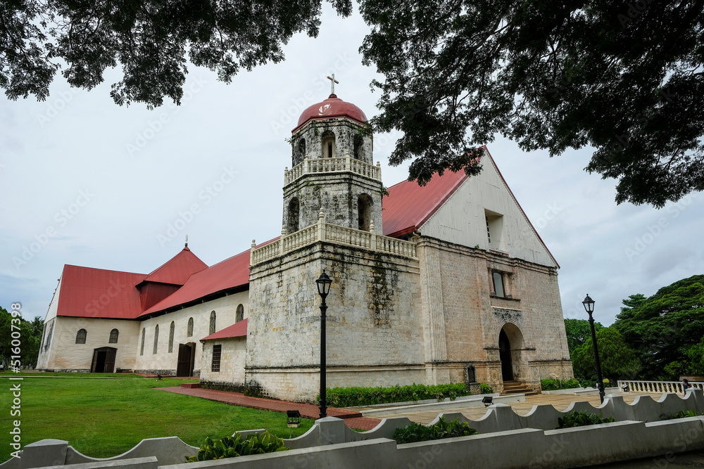 Fototapeta premium Siquijor, Philippines - June 2022: The San Isidro Labrador Parish Church commonly known as Lazi Church, is a Roman Catholic church in Siquijor on June 22, 2022 in Lazi, Siquijor, Philippines.
