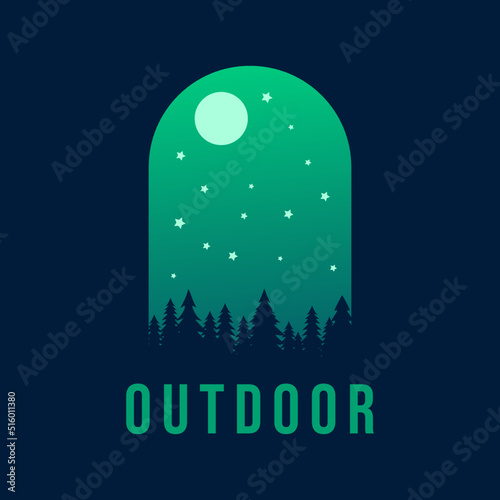outdoor adventurer logo template on isolated background
