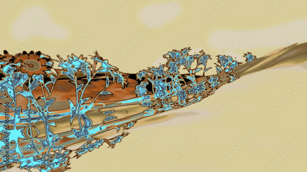 Fototapeta premium Abstract Landscape Hills Digital Illustration