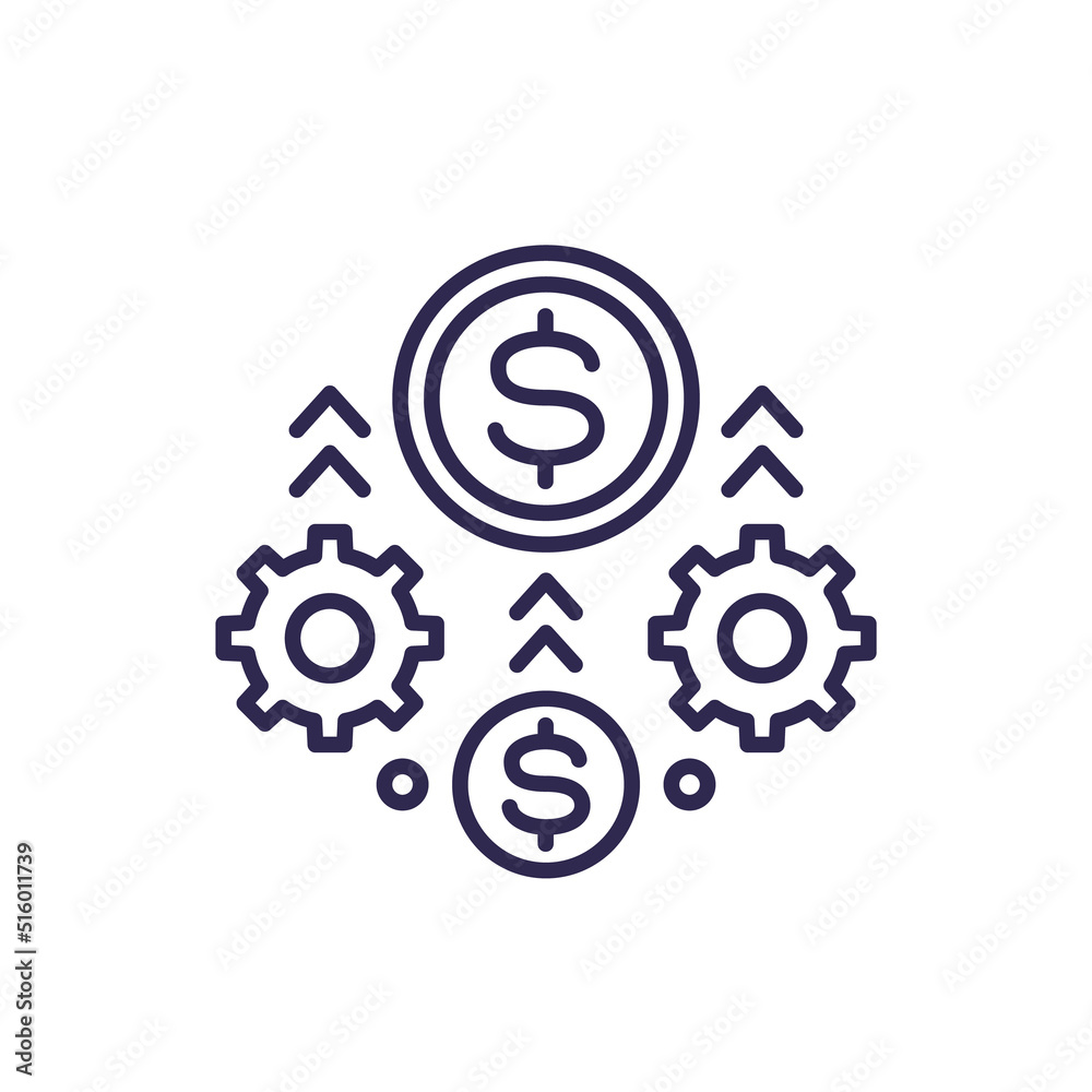 payments processing, financial operations line icon payments processing, financial operations line icon