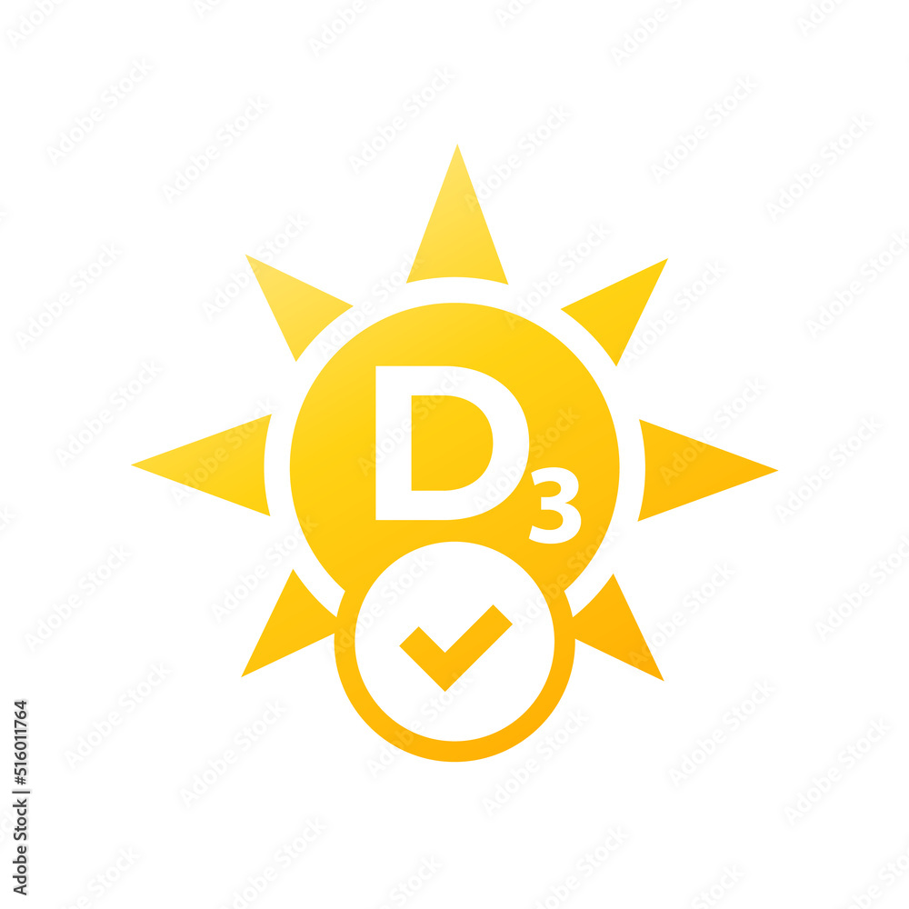vitamin d3 icon on white vitamin d3 icon on white
