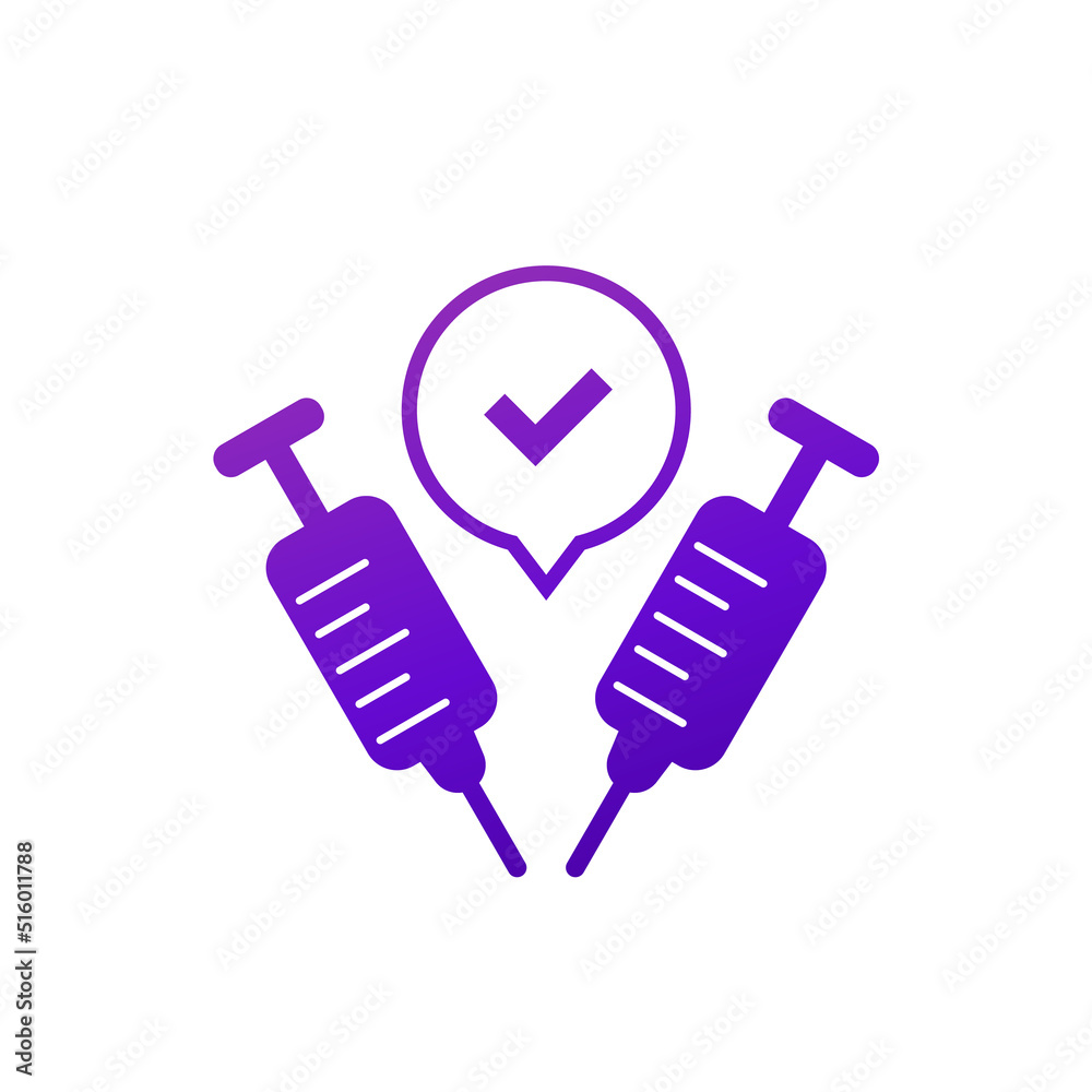 2 doses of vaccine vector icon on white 2 doses of vaccine vector icon on white