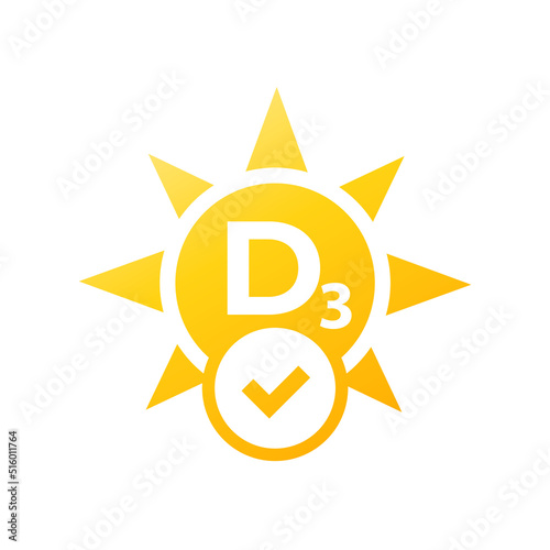 vitamin d3 icon on white