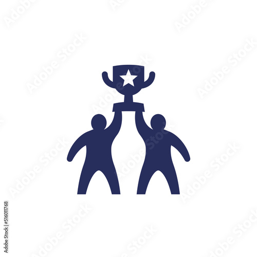 win-win strategy icon on white