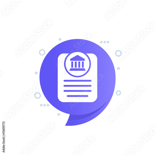 Bank document icon for web