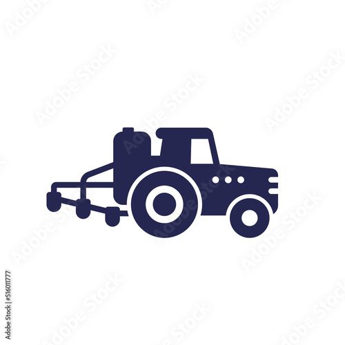tractor, agrimotor with sprayer icon