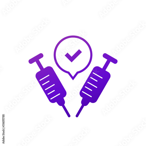 2 doses of vaccine vector icon on white