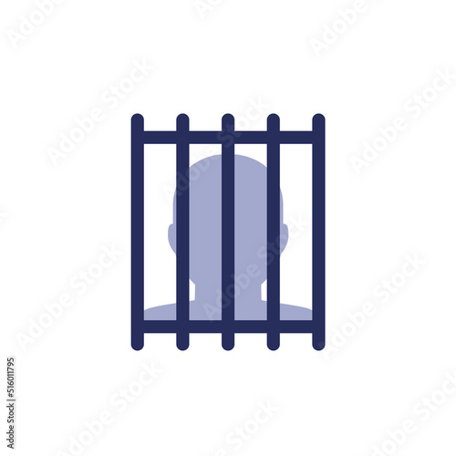 convict or inmate in a cell icon