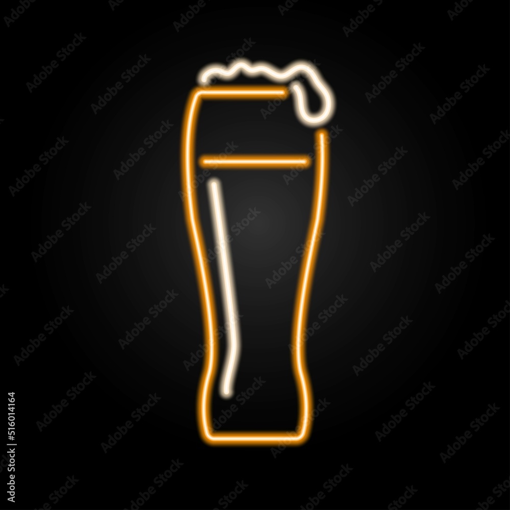 glass with beer neon sign, modern glowing banner design, colorful modern design trends on black background. Vector illustration. glass with beer neon sign, modern glowing banner design, colorful modern design trends on black background. Vector illustration.