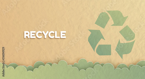 Recycle concept, Project of saving the planet and energy concept, flat-style vector illustration.