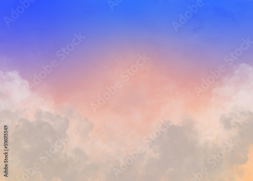 空と雲の背景イラスト 夕焼け © イシダ