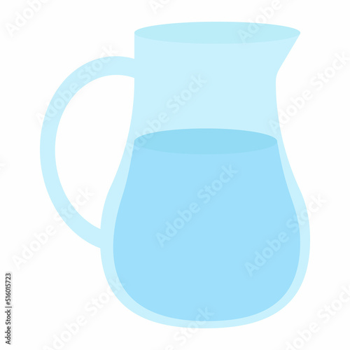 Carafe with water illustration in flat style