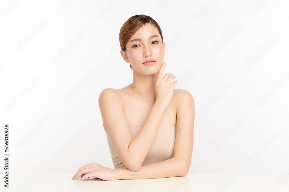 Beautiful young asian woman with clean fresh skin on white background, Face care, Facial treatment, Cosmetology, beauty and spa, Asian women portrait. Beautiful young asian woman with clean fresh skin on white background, Face care, Facial treatment, Cosmetology, beauty and spa, Asian women portrait.