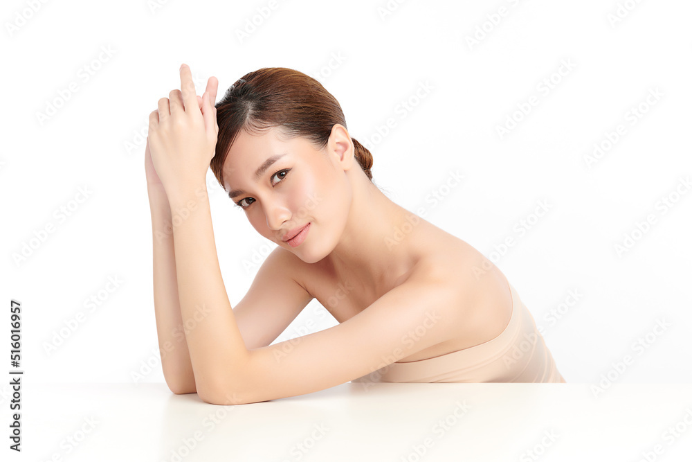 Beautiful young asian woman with clean fresh skin on white background, Face care, Facial treatment, Cosmetology, beauty and spa, Asian women portrait. Beautiful young asian woman with clean fresh skin on white background, Face care, Facial treatment, Cosmetology, beauty and spa, Asian women portrait.