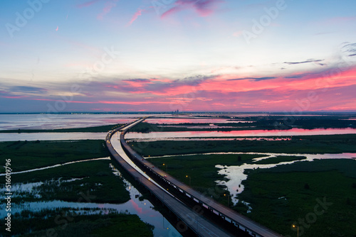 sunset over the bay photo