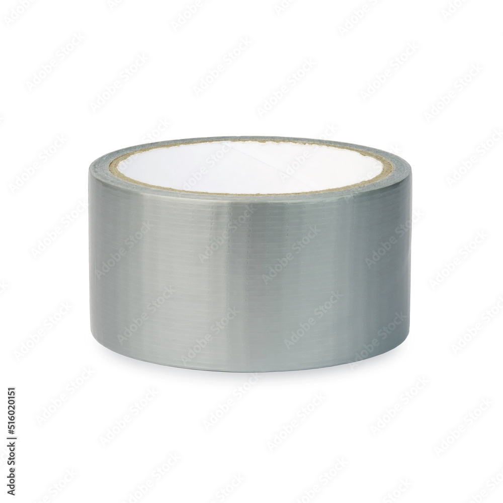 roll of aluminum metal adhesive tape on white background roll of aluminum metal adhesive tape on white background