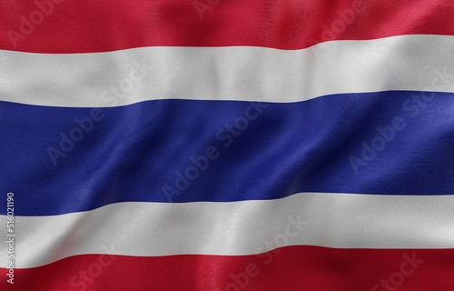 Flag of Thailand background, Close-Up waving flag. 3d Rendering
