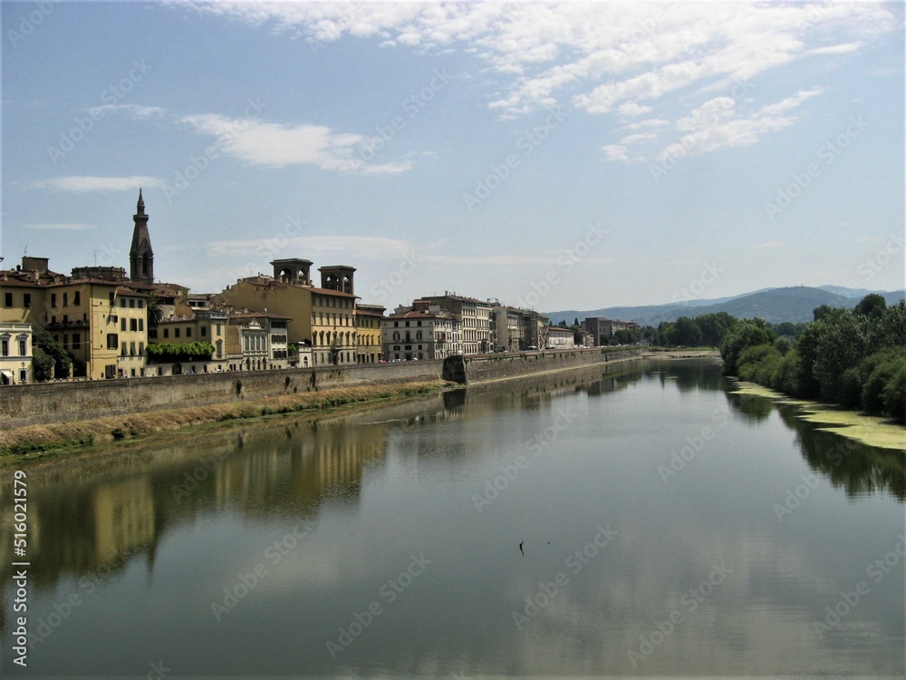 Firenze, fiume, acqua, cittá, cielo