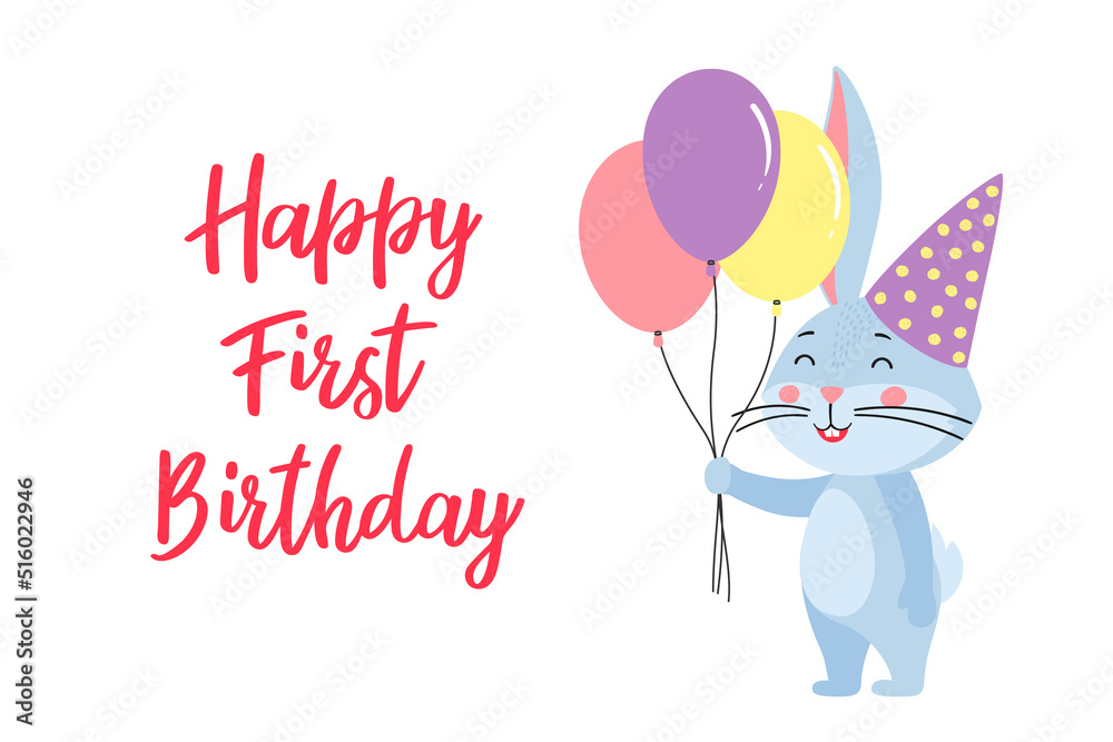 A cozy greeting card template with a cute rabbit, the symbol of the year 2023 according to the Chinese calendar. Handwritten text of A cozy greeting card template with a cute rabbit, the symbol of the year 2023 according to the Chinese calendar. Handwritten text of