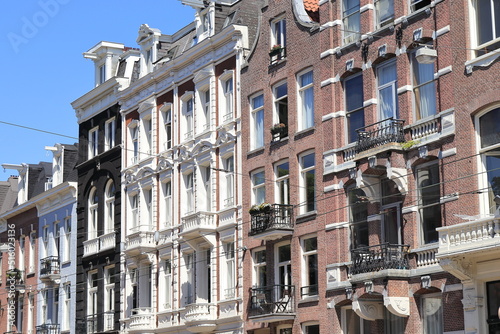 Canvas Print Amsterdam Weteringschans Street Building Facades Close Up, Netherlands