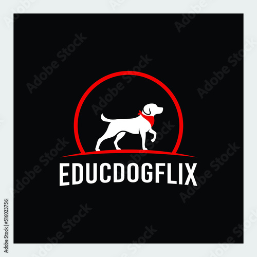 Dog love. Paw logo template, animal day care and pet shop. Dog nose in form of heart logo template. Vector illustration.