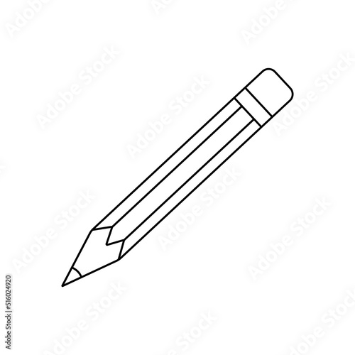Pencil in line art style. Vector image.
